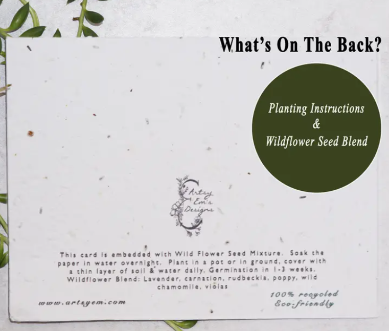 Happy Birthday Floral Watercolor Garden - Plantable Greeting Card