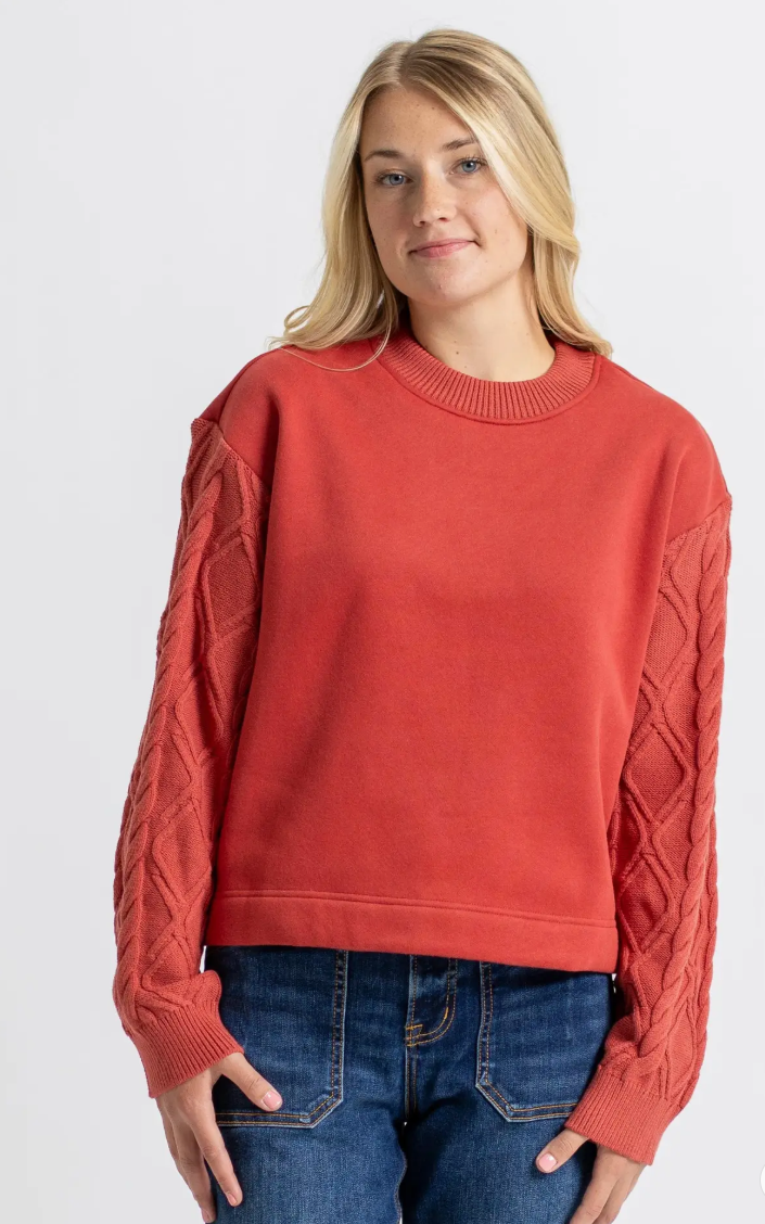 Downeast - Cable Sleeve Sweater