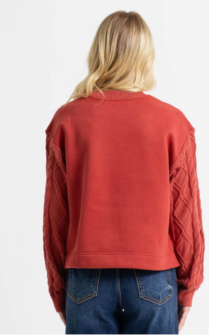 Downeast - Cable Sleeve Sweater