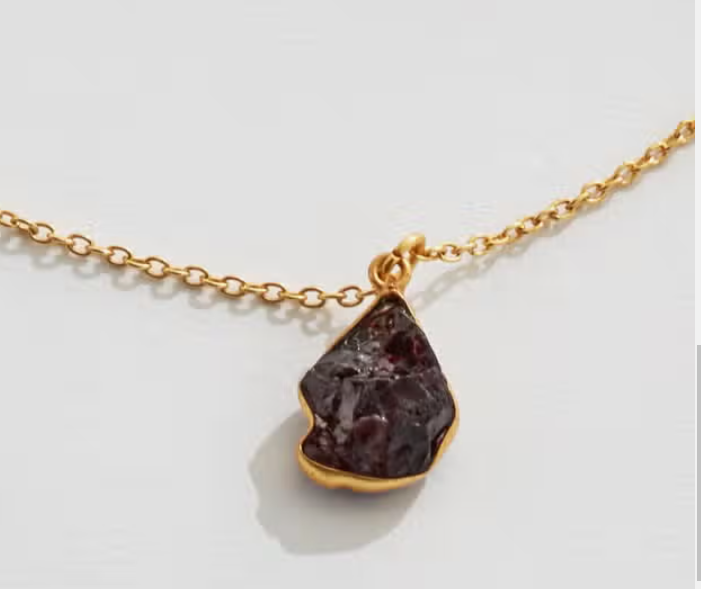Gold and Stone Pendant Necklace