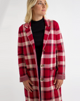 Downeast - Heritage Red Plaid Button Down Sweater Jacket