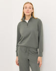 Pact - CloudKnit Half Zip - Castor Green
