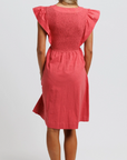 Downeast - Soleil Red Short Sleeve Dress