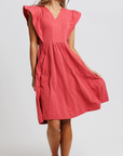 Downeast - Soleil Red Short Sleeve Dress
