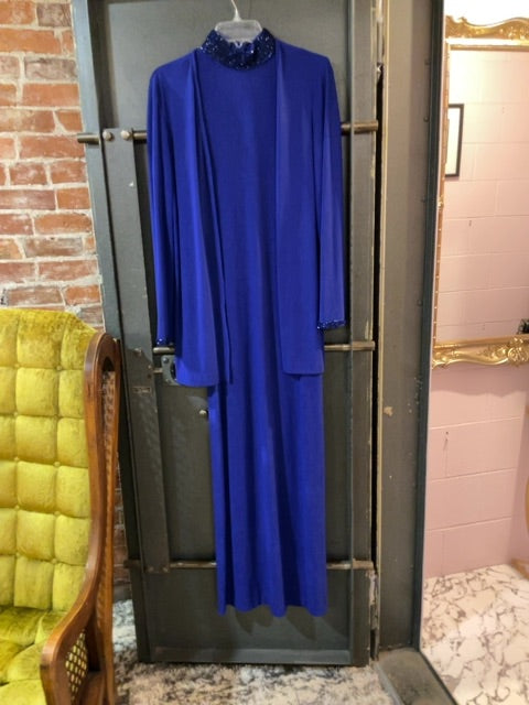 ROYAL BLUE ALEX EVENINGS DRESS + CARDIGAN 10