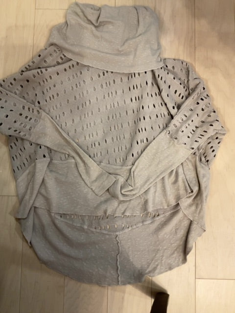 {{ClientCode}} TAUPE XCVI COWL NECK SWEATER, XS