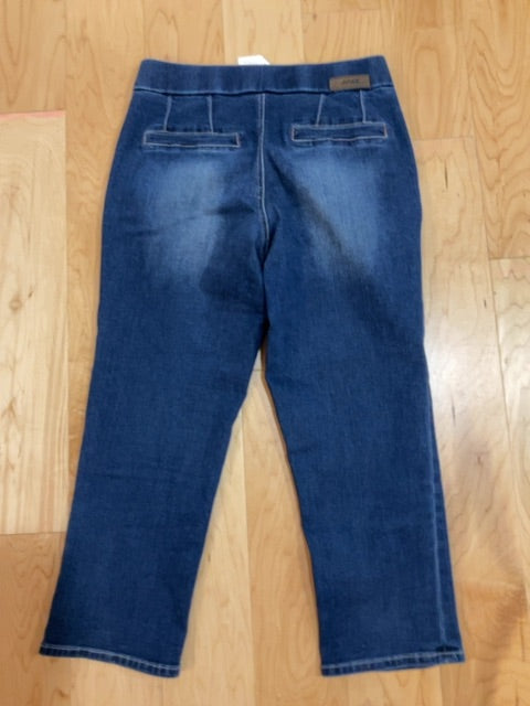 DARK DENIM JAG CROPPED JEANS 8