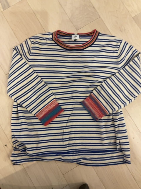 MULTI STRIPE CABI LONG SLEEVE KNIT SHIRT M