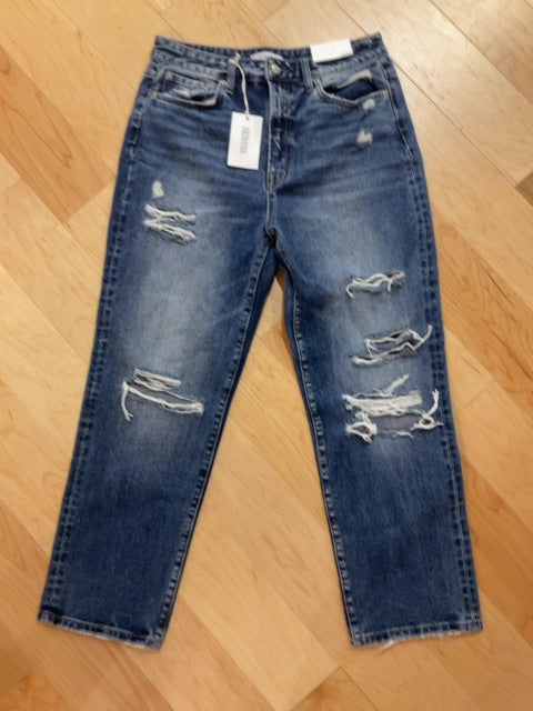 DENIM ZENANA HIGH RISE DISTRESSED STRAIGHT 29