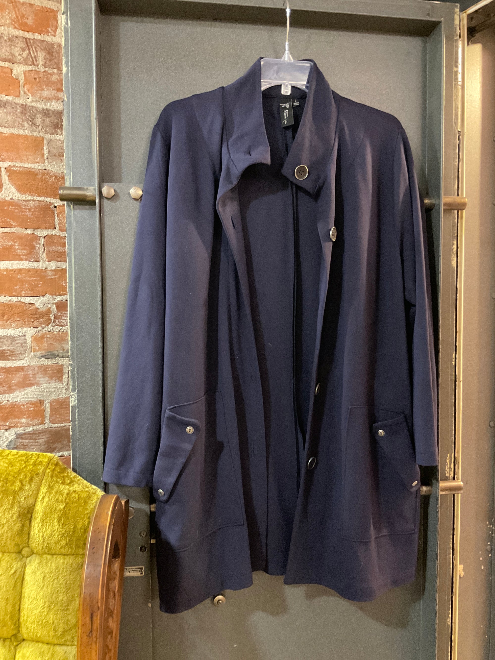NAVY FOCUS CASUAL LIFE CARDIGAN L