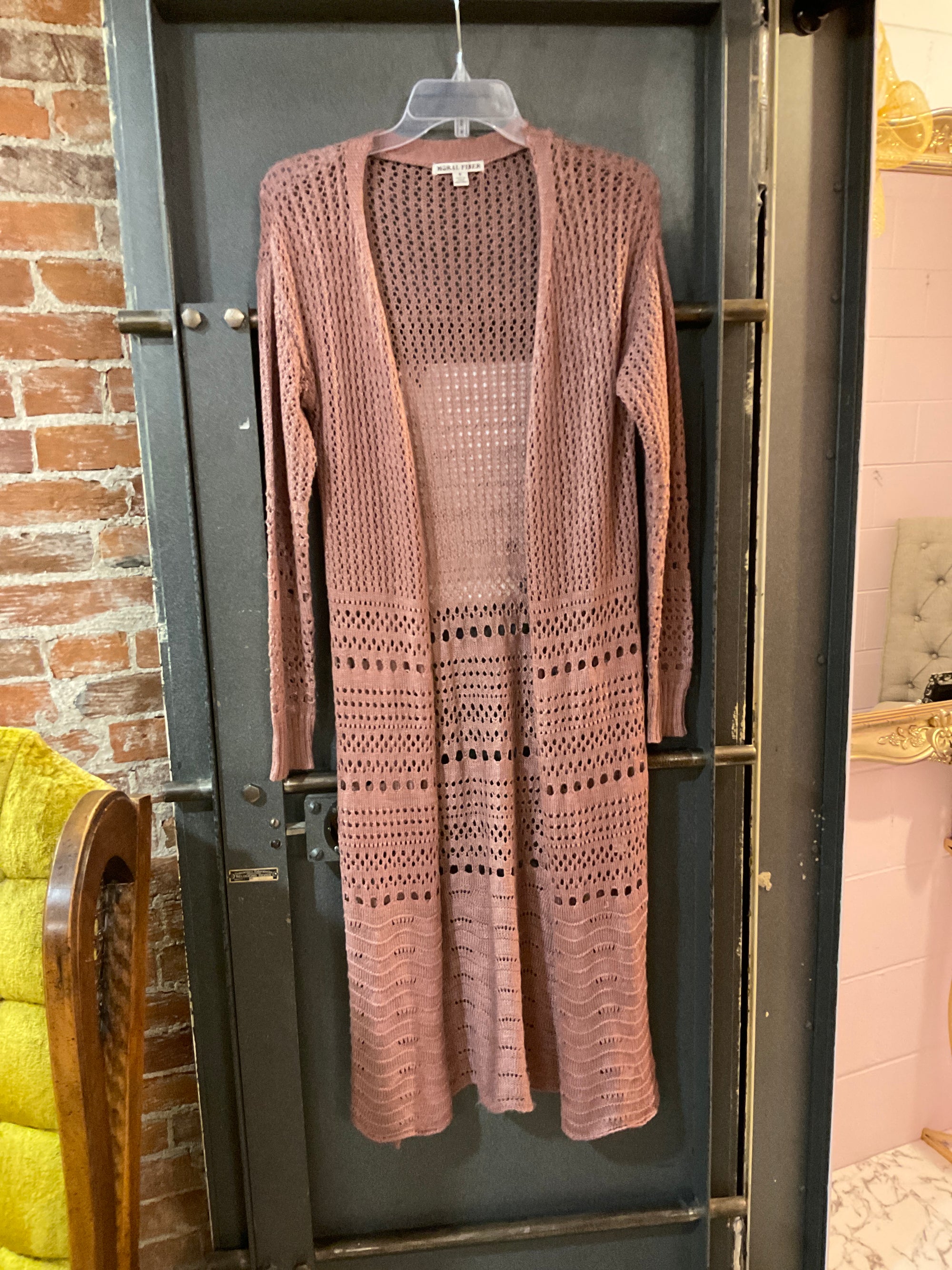 MAUVE MORAL FIBER CARDIGAN S