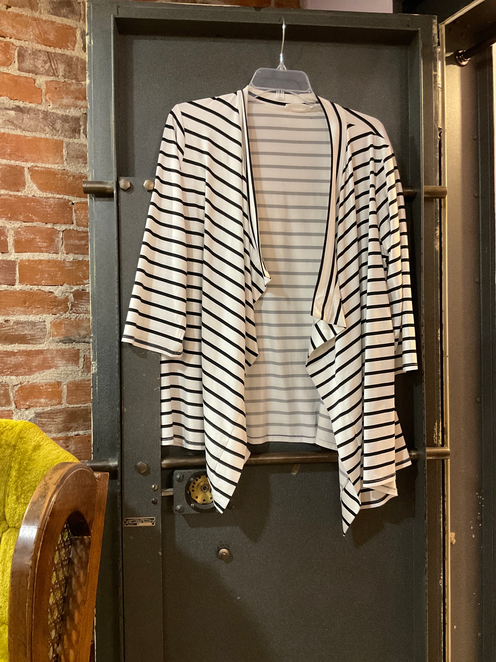 NAVY/WHITE STRIPE DOUBLJU CARDIGAN 1X