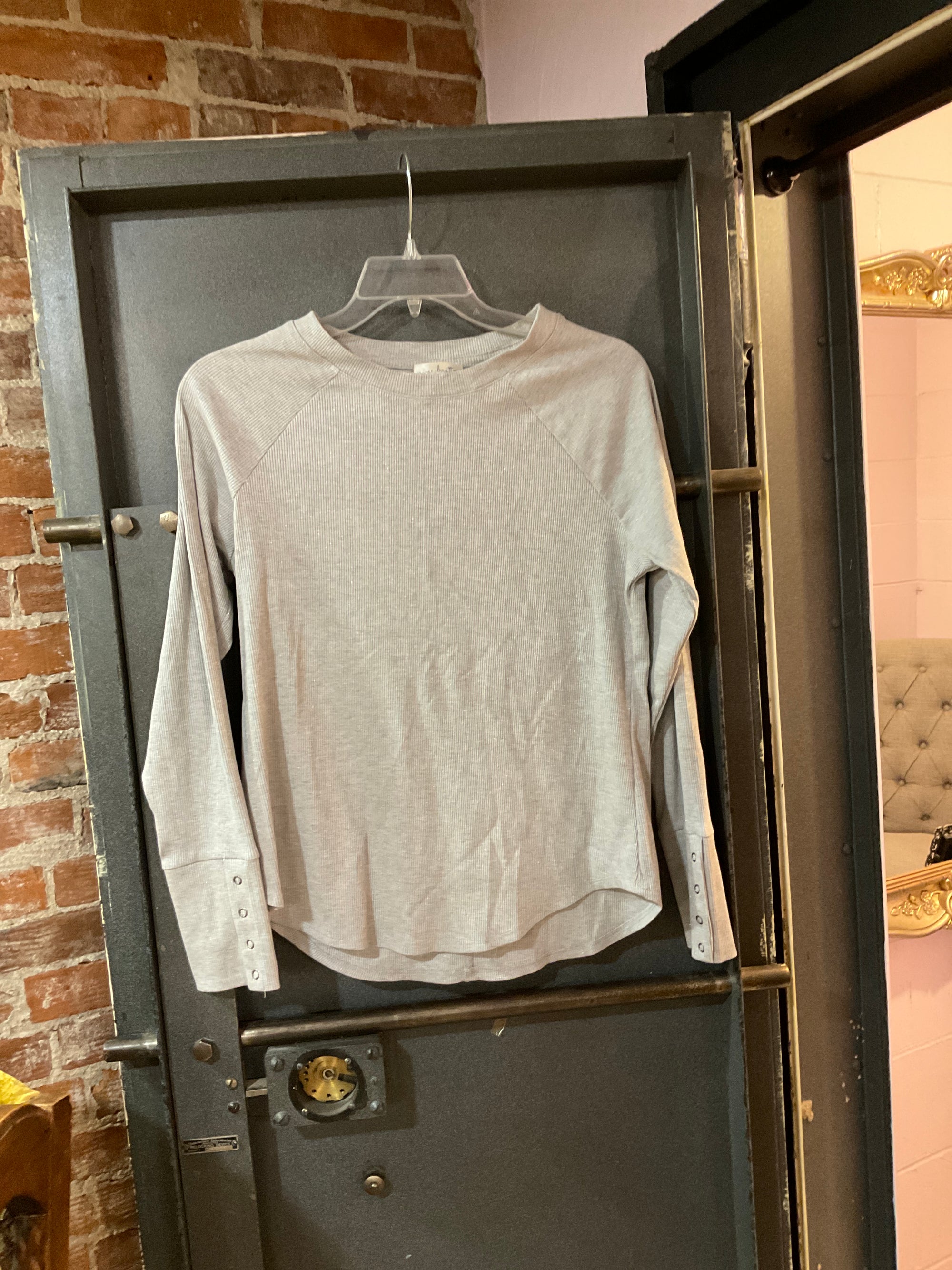 Gray NINE BRITTON LONG SLEEVE SHIRT L