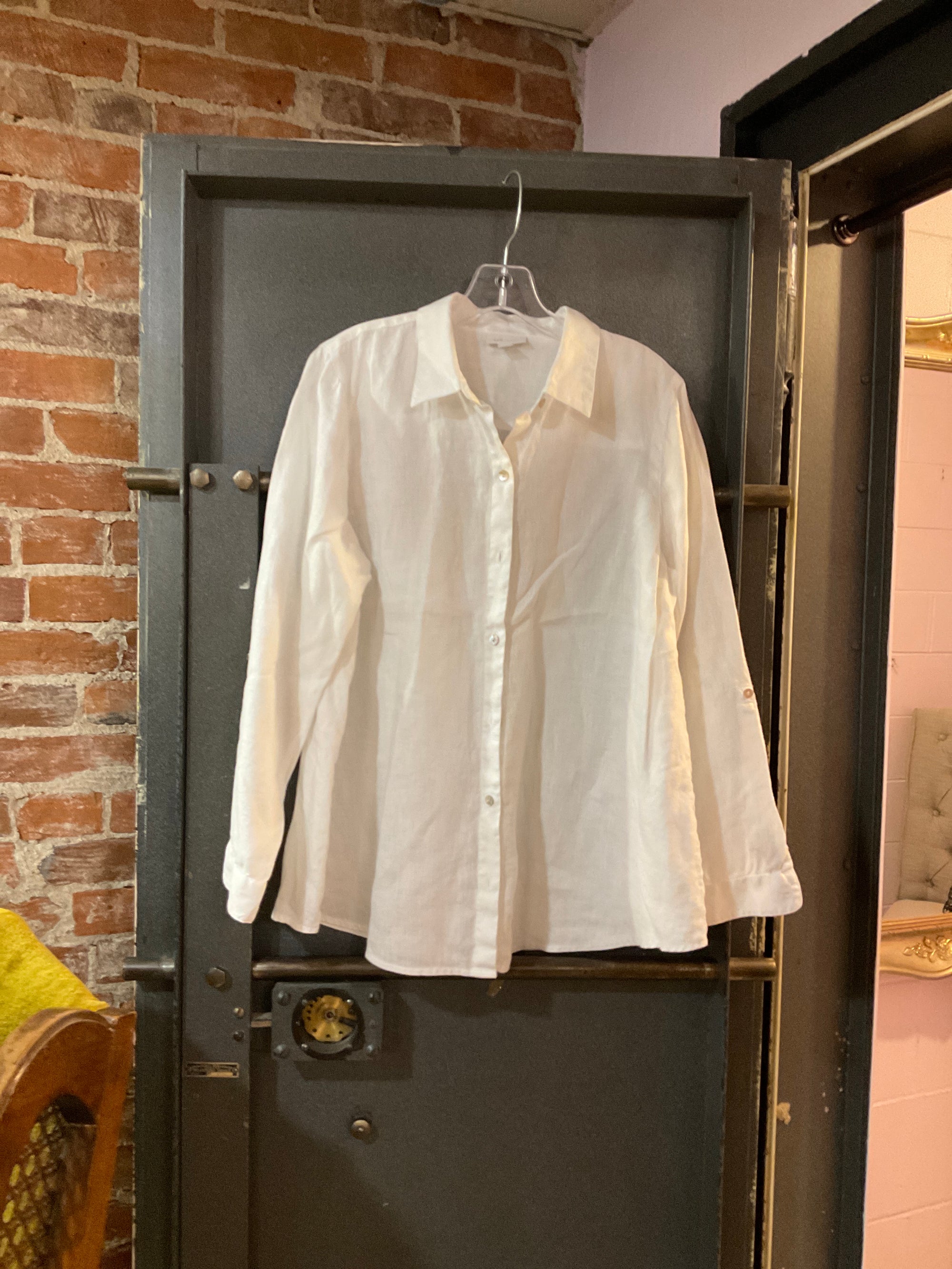 WHITE J.JILL LONG SLEEVE SHIRT M