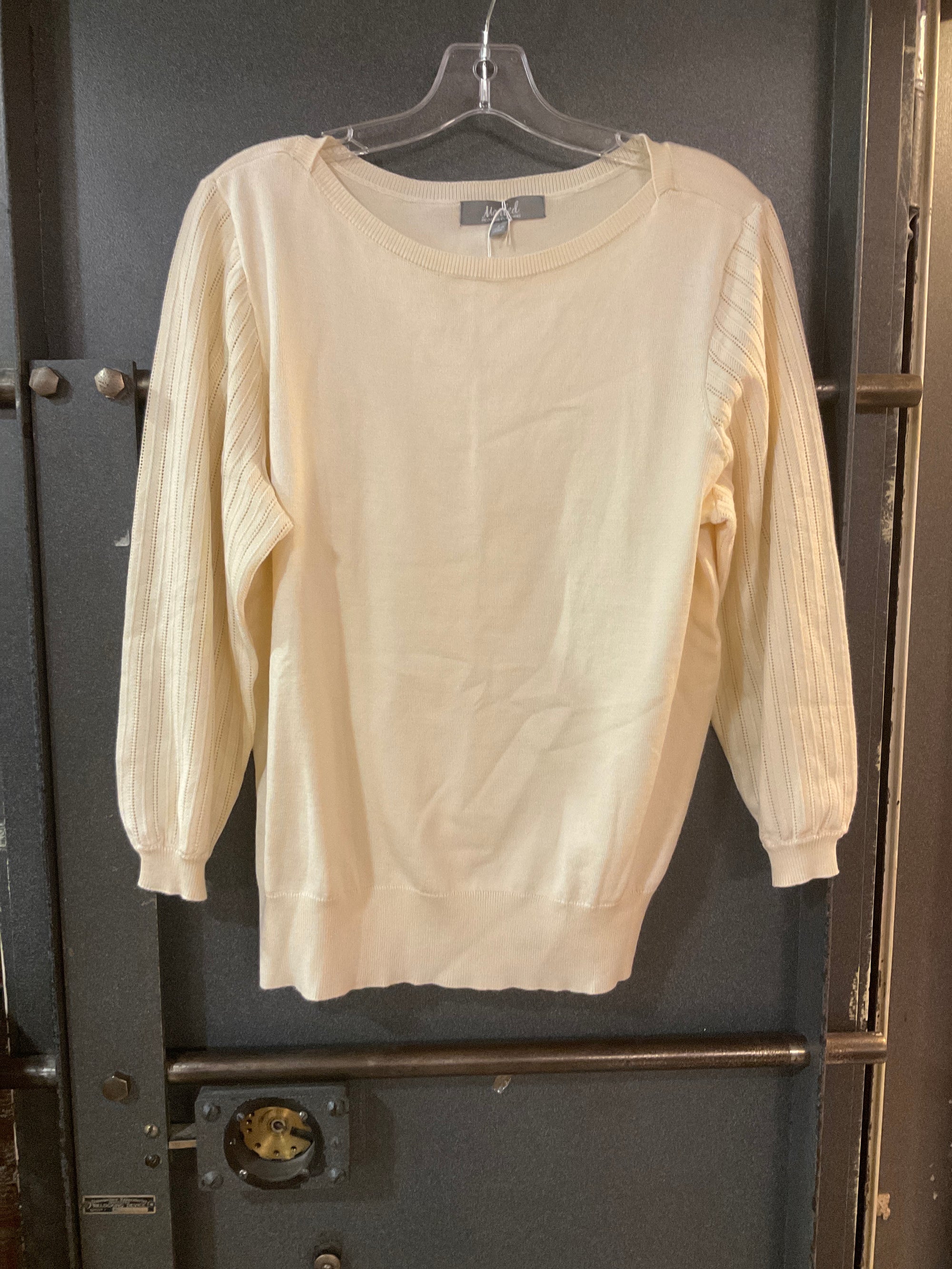 CREAM MARLED LONG SLEEVE SHIRT L