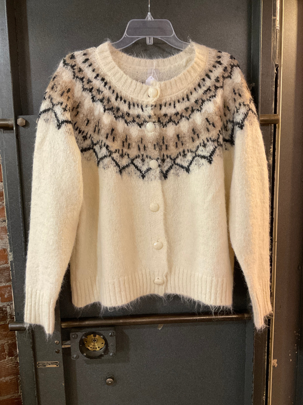 NEUTRAL PATTERN Joie SWEATER CARDIGAN L