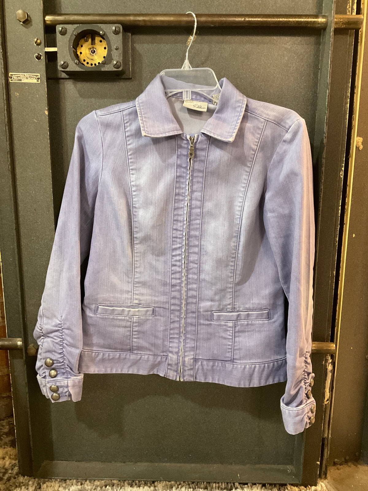 DENIM Chico's Platinum Denim DENIM JACKET WITH ZIPPER 0