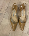 TAN MANOLO BLAHNIK HEEL 9.5