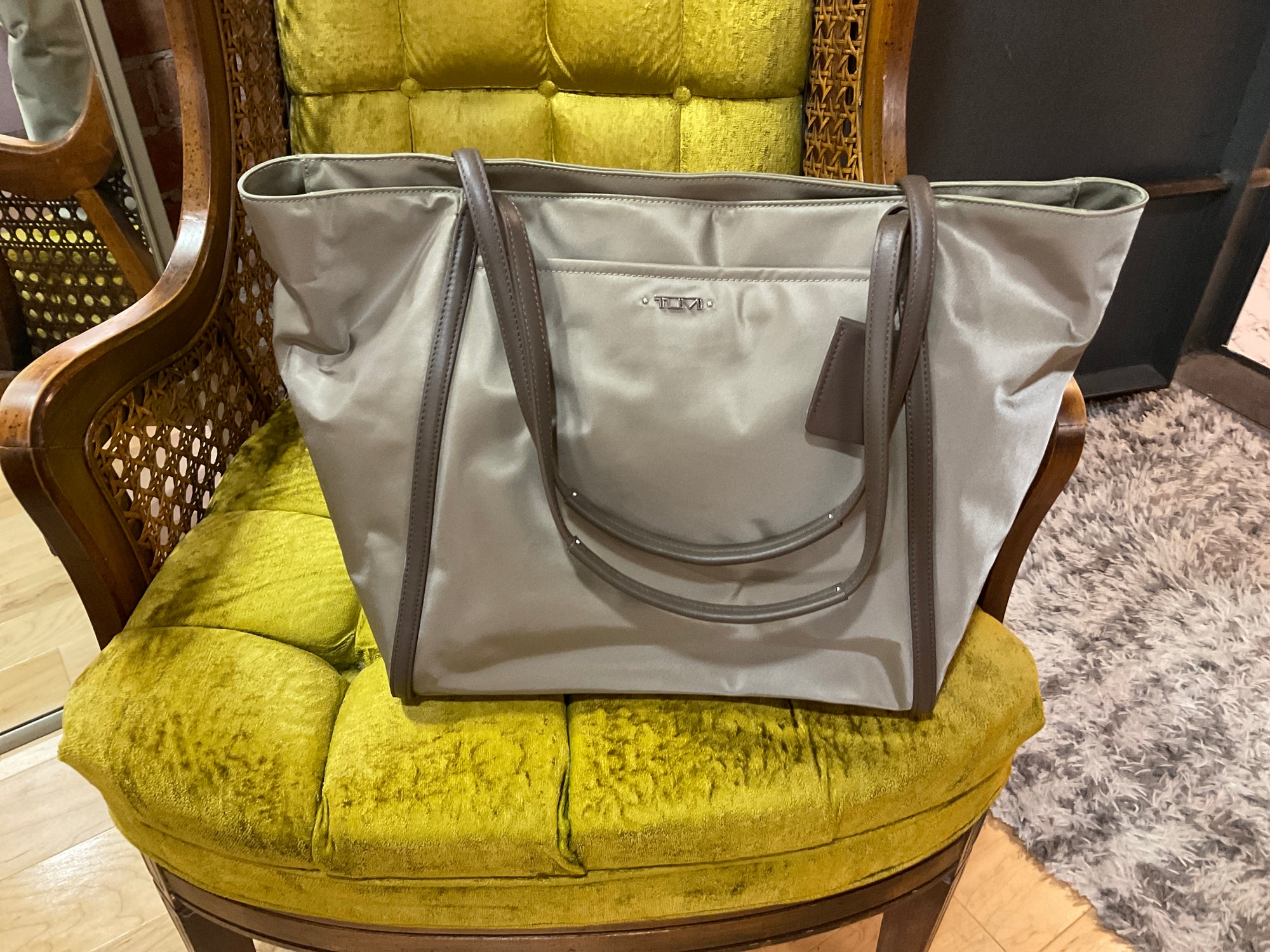 GRAY/BROWN TUMI BAG