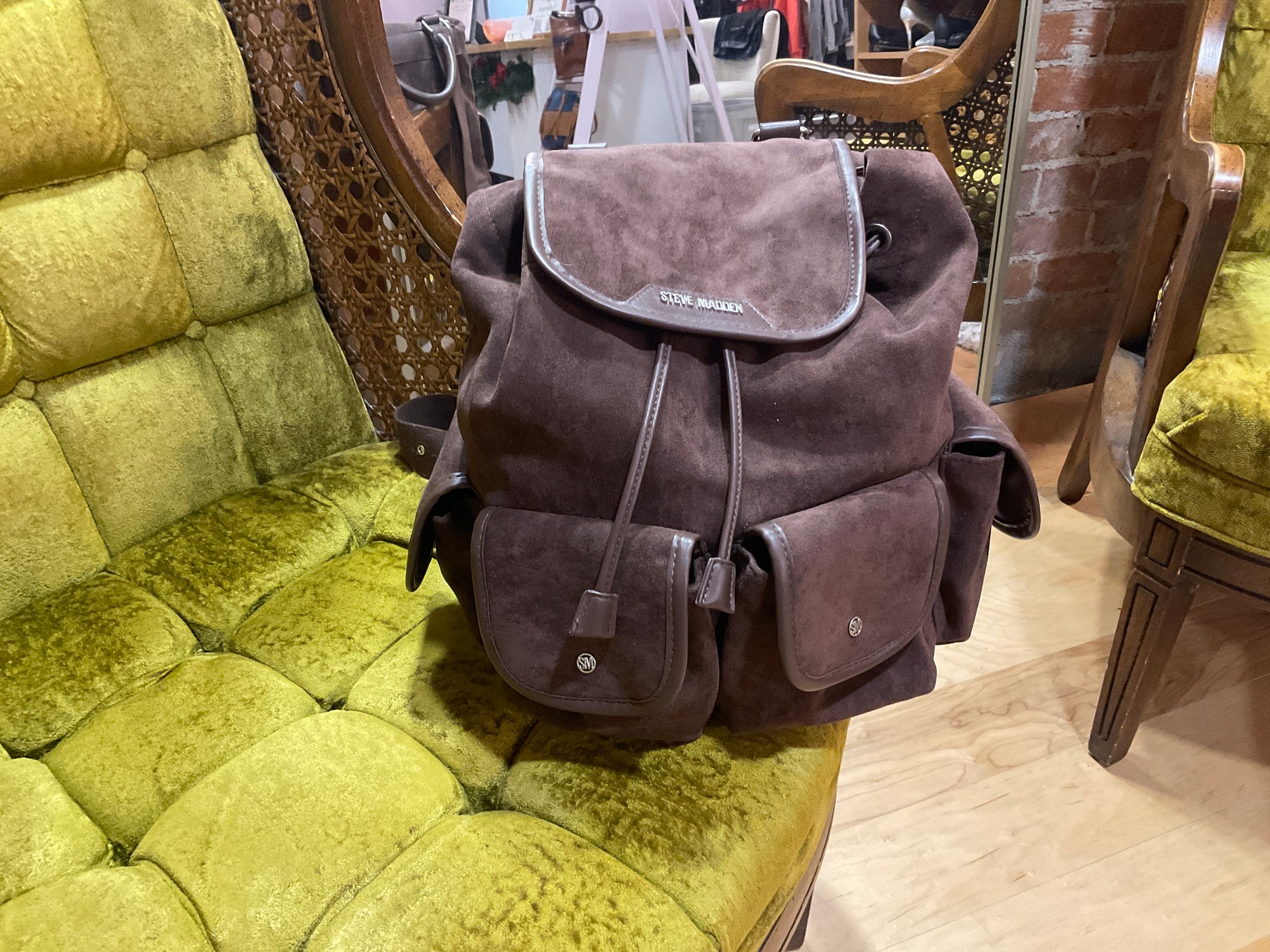 BROWN STEVE MADDEN BACKPACK PURSE