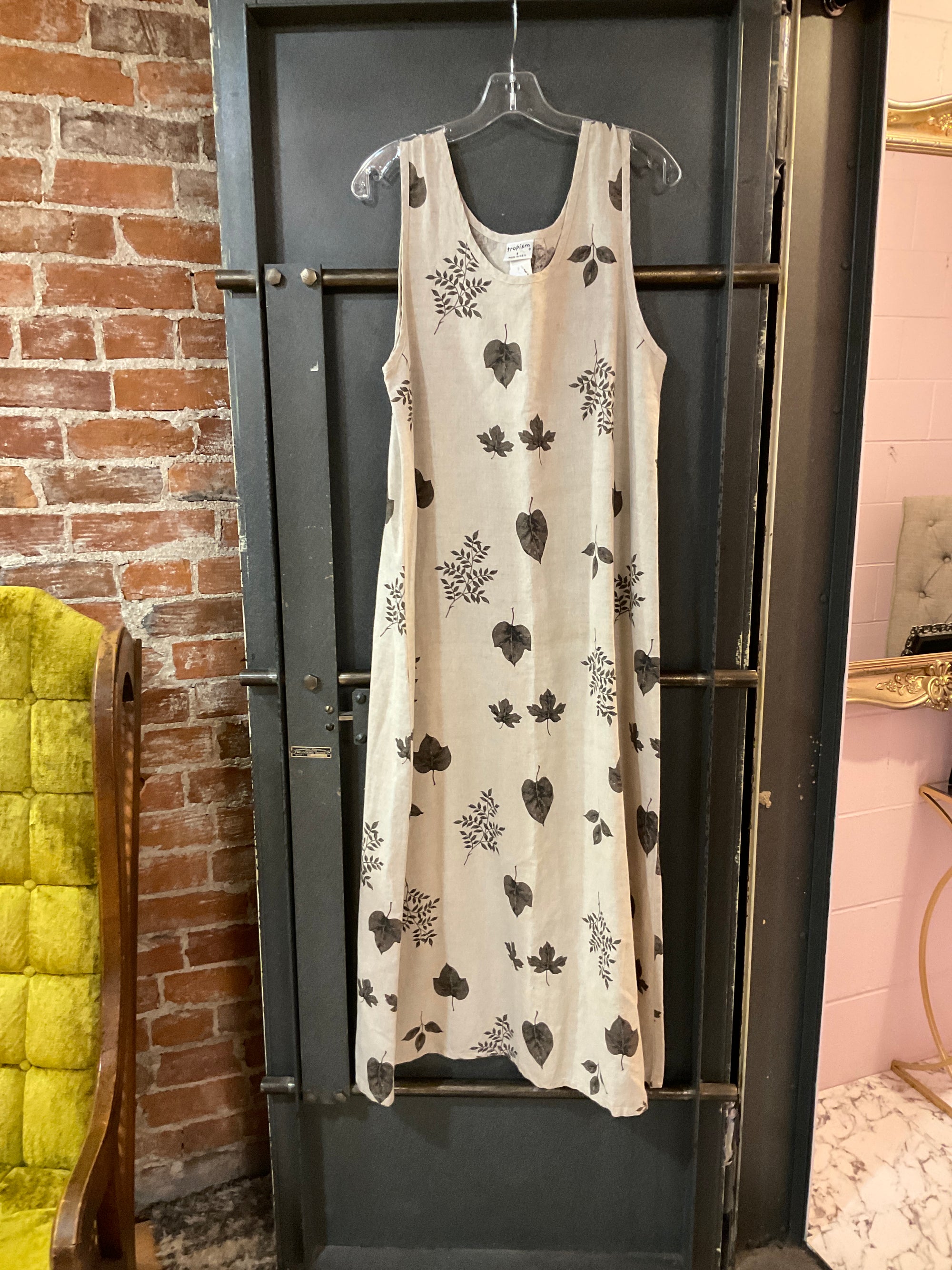 NEUTRAL FLORAL TROPISM DRESS S