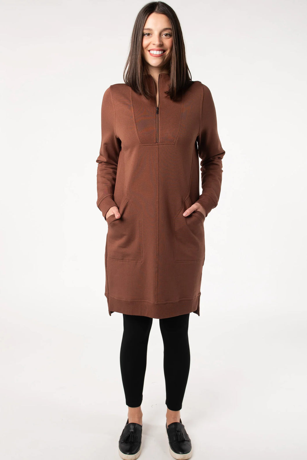 Terrera Sabelle half zip fleece dress