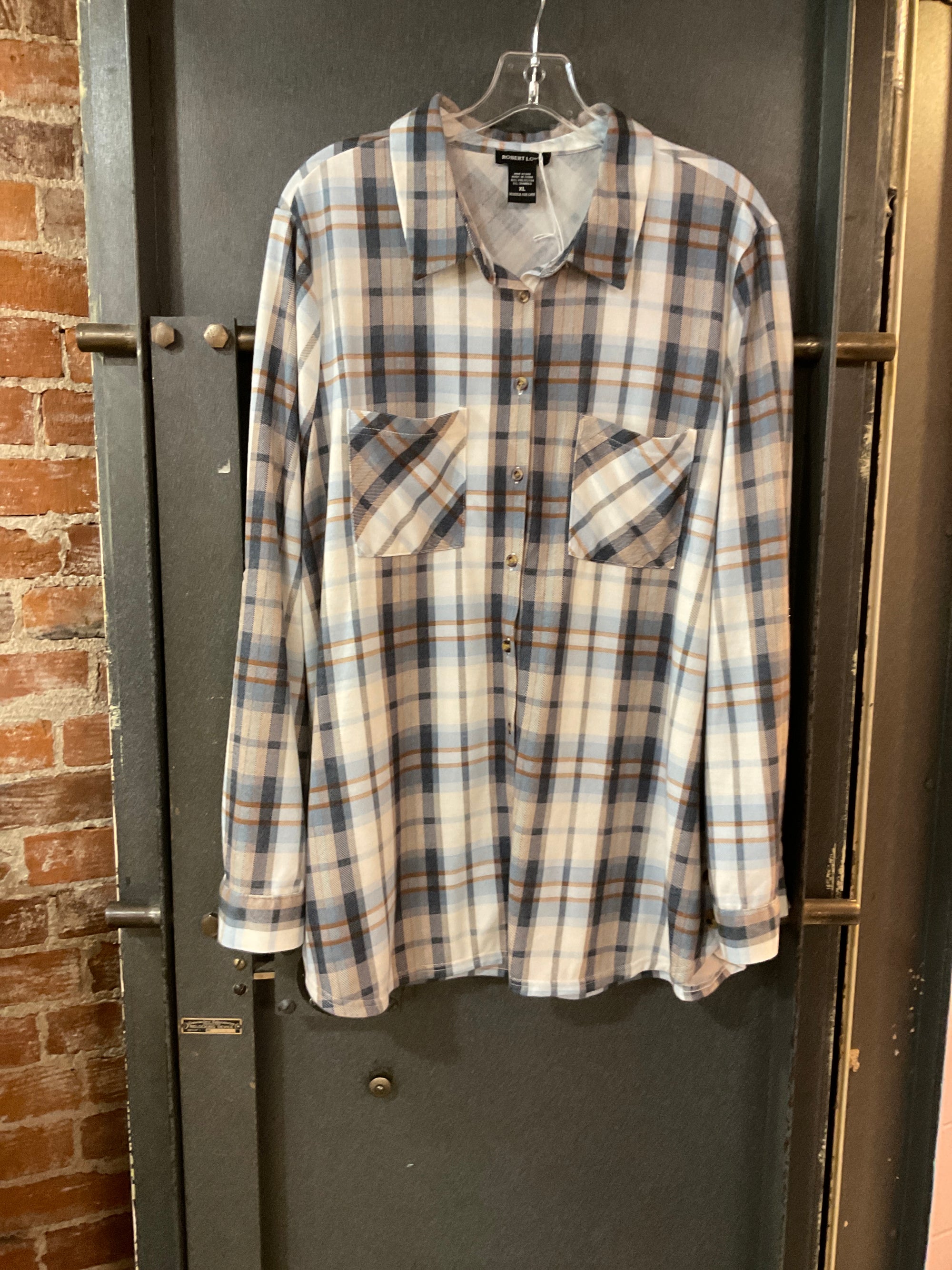 Neutral pattern Robert Louis Button down flannel long sleeve XL