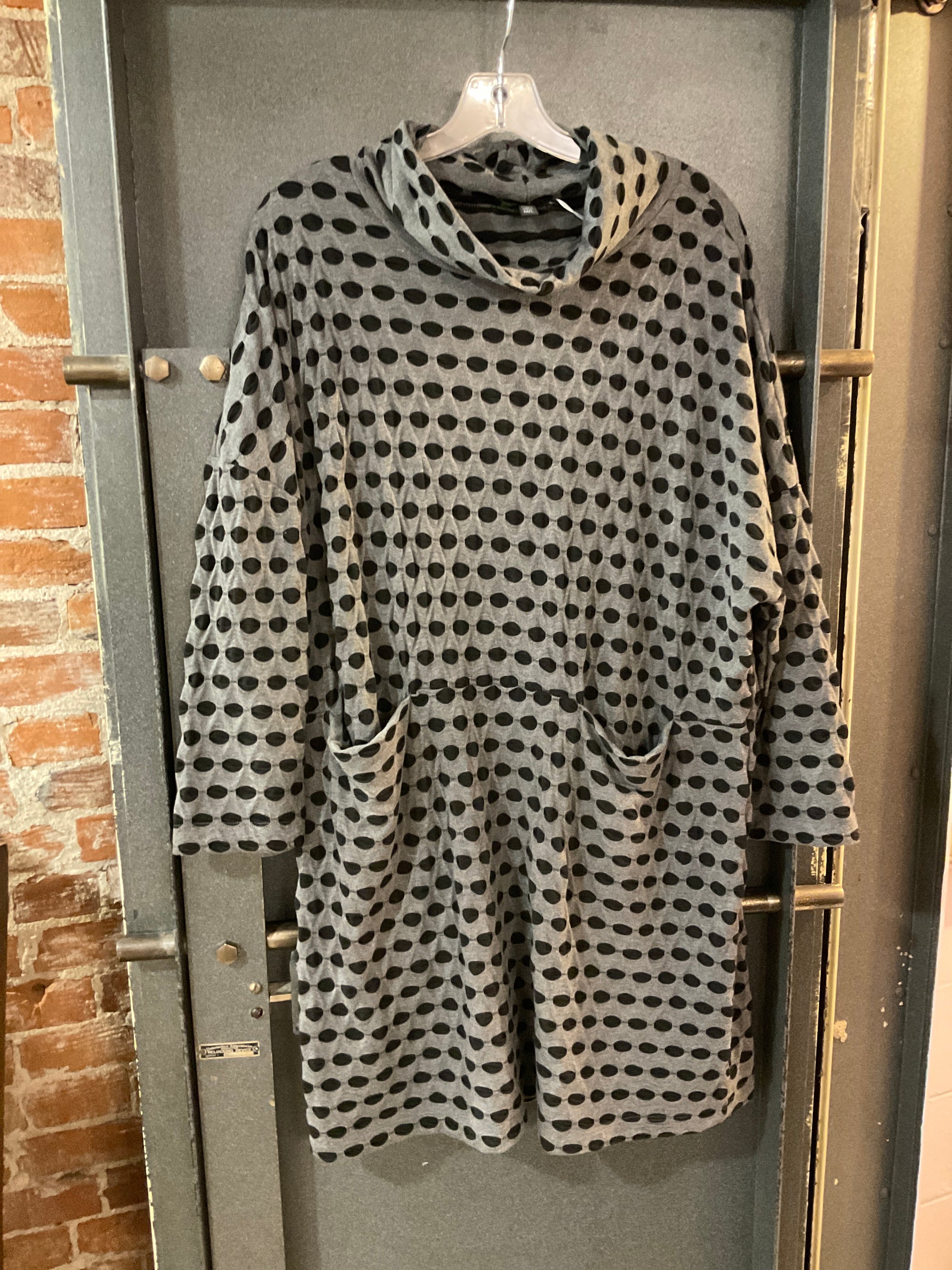 BLACK POLKA DOT SHANNON PASSERO TURTLENECK LONG SLEEVE SHIRT M/L