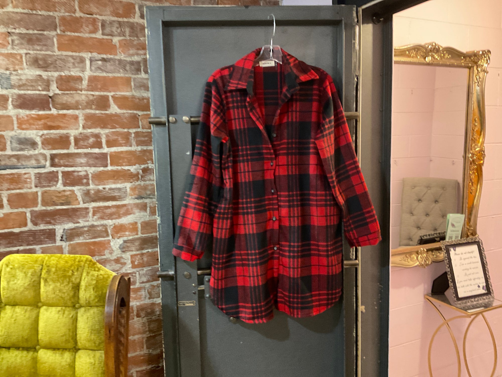 RED/BLK PLAID ADORA CARDIGAN S