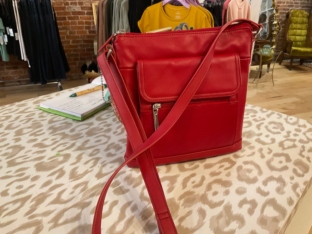 {{ClientCode}} RED GIANI BERNINI CROSSBODY PURSE