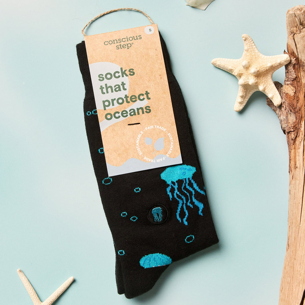 Conscious step jellyfish socks that save oceans