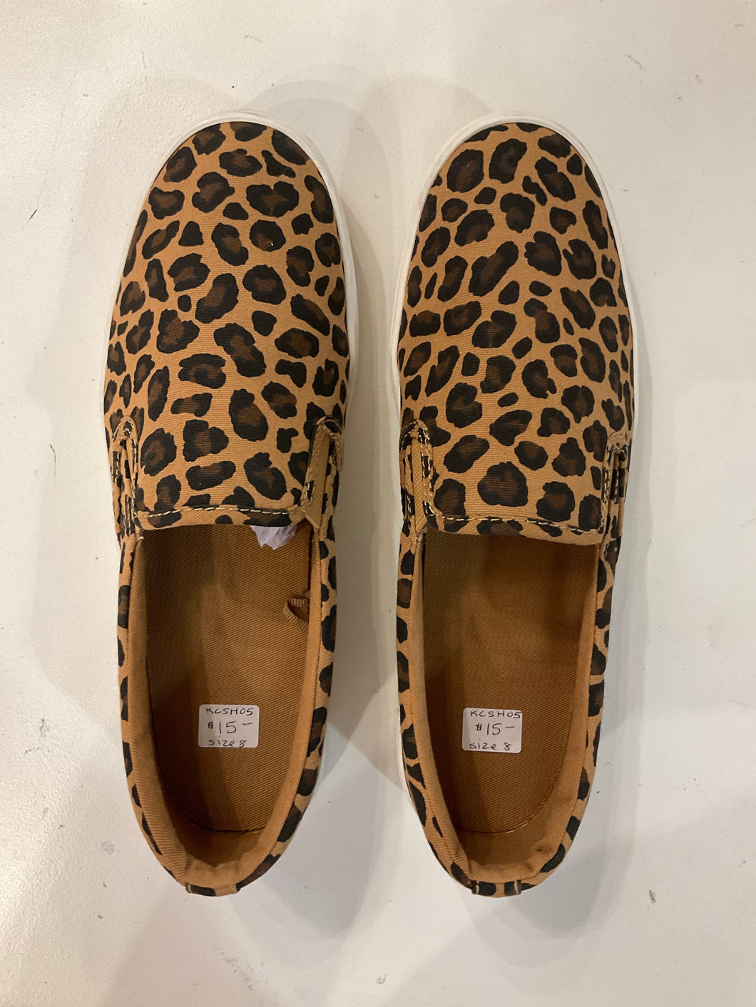 {{ClientCode}} BRN LEOPARD UNKNOWN SLIP ON SNEAKERS, 8