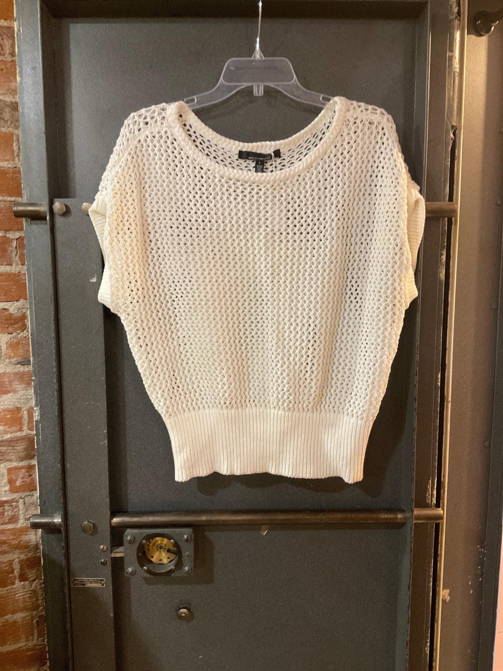 WHITE WHITE HOUSE BLACK MARKET SHORT SLEEVE SHIRT L