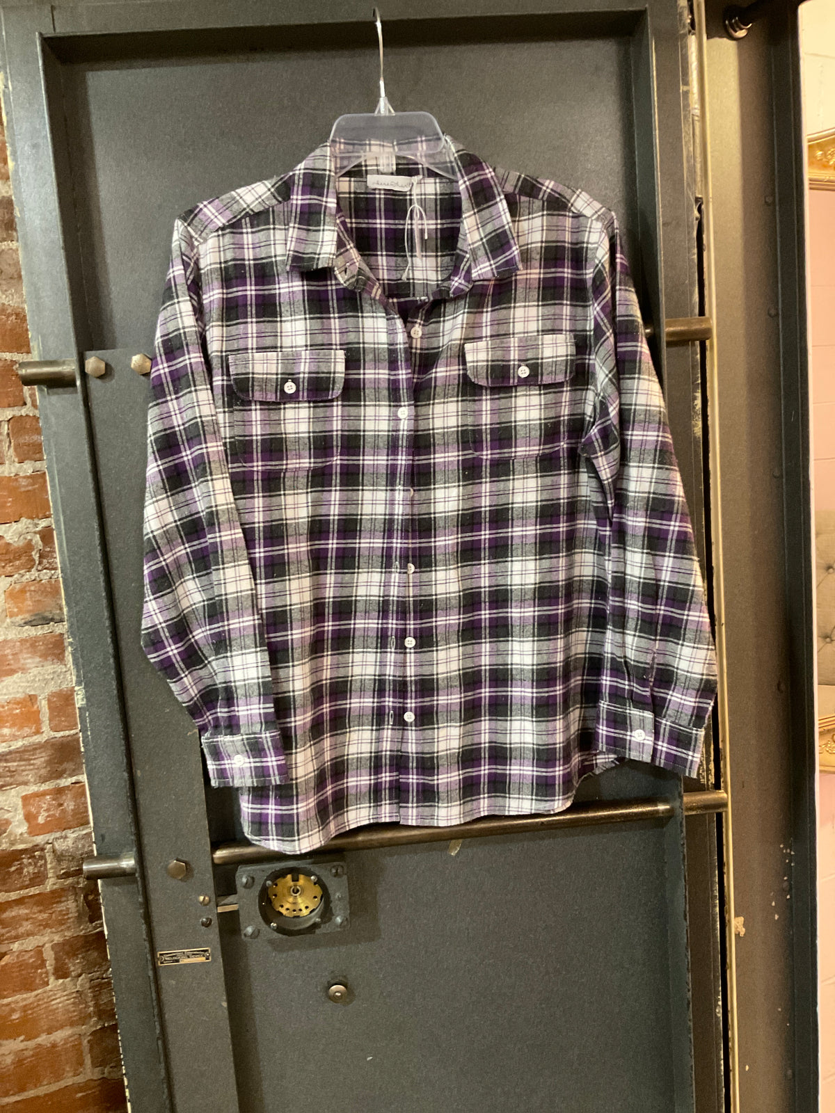 PURPLE/GREY FLANNEL KEREN HART 100% Cotton L