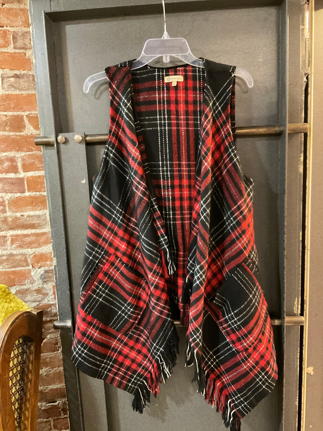 {{ClientCode}} PLAID DEMOCRACY VEST, LARGE