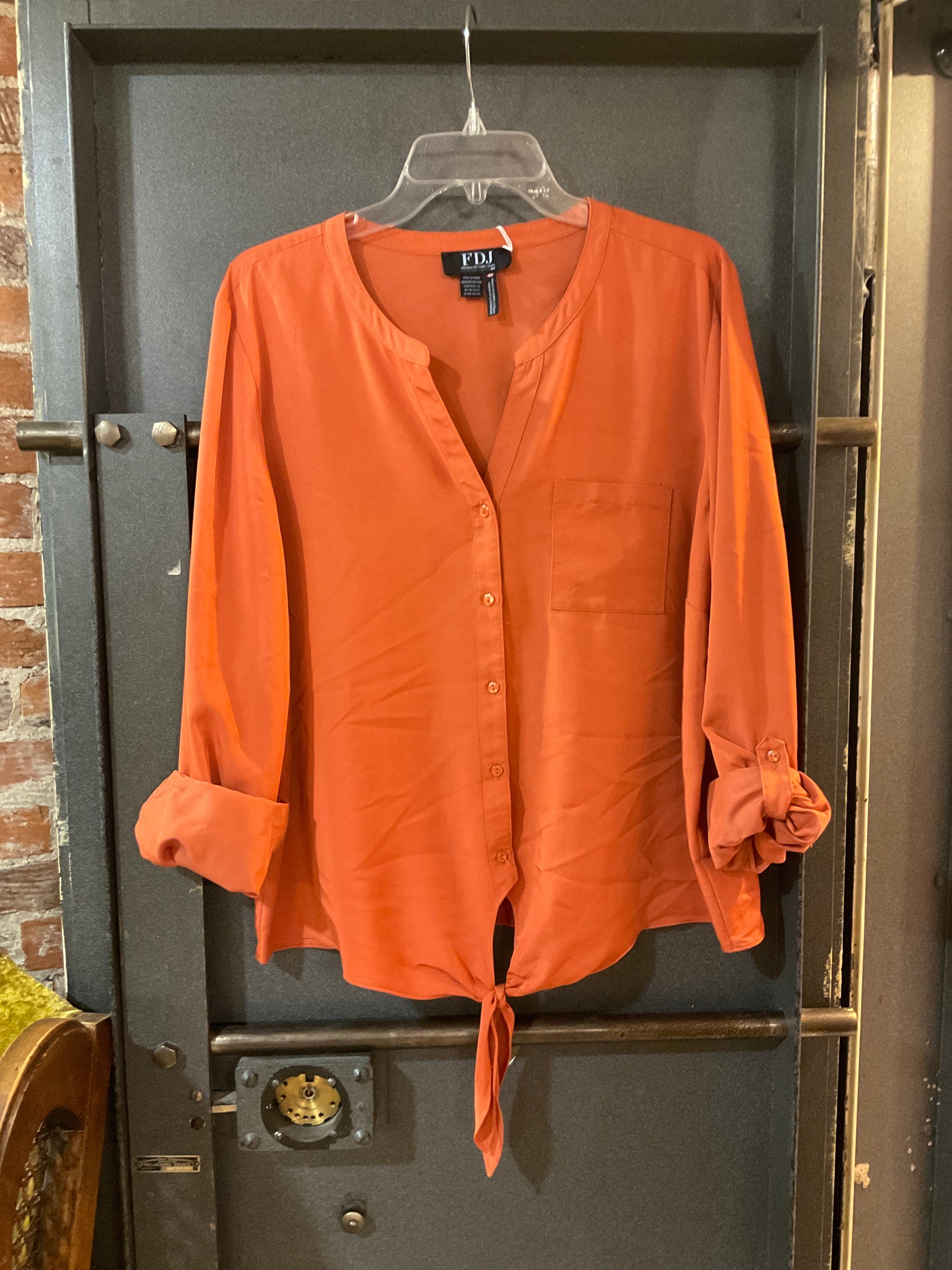 BURNT ORANGE FDJ LONG SLEEVE SHIRT XL