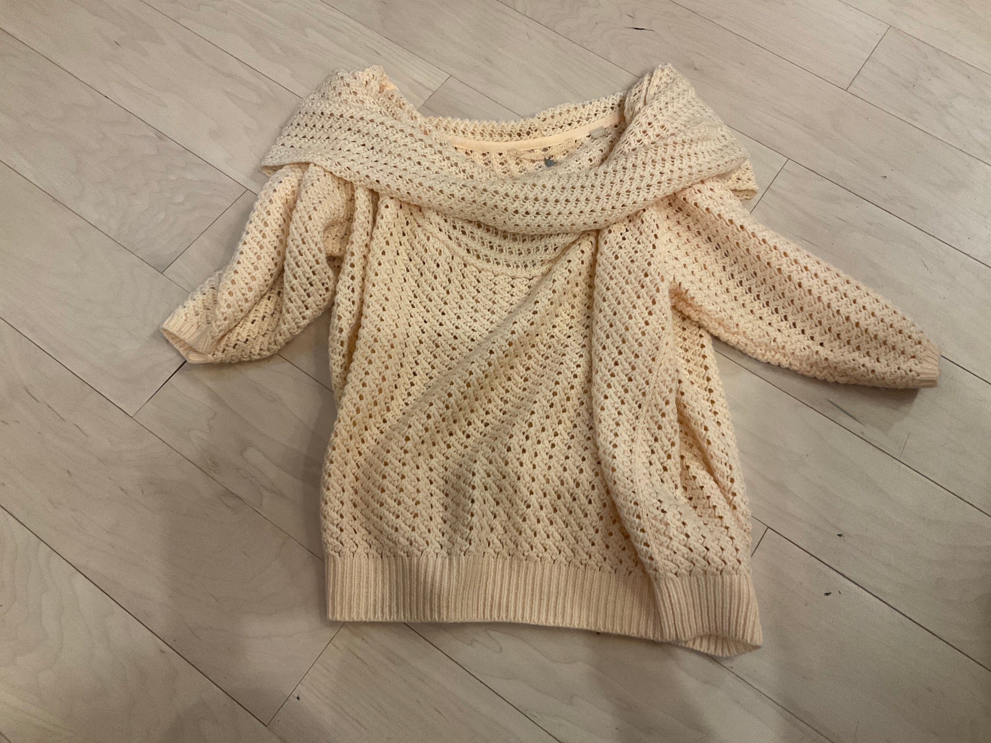 PEACH KNITTED &amp; KNOTTED SWEATER L