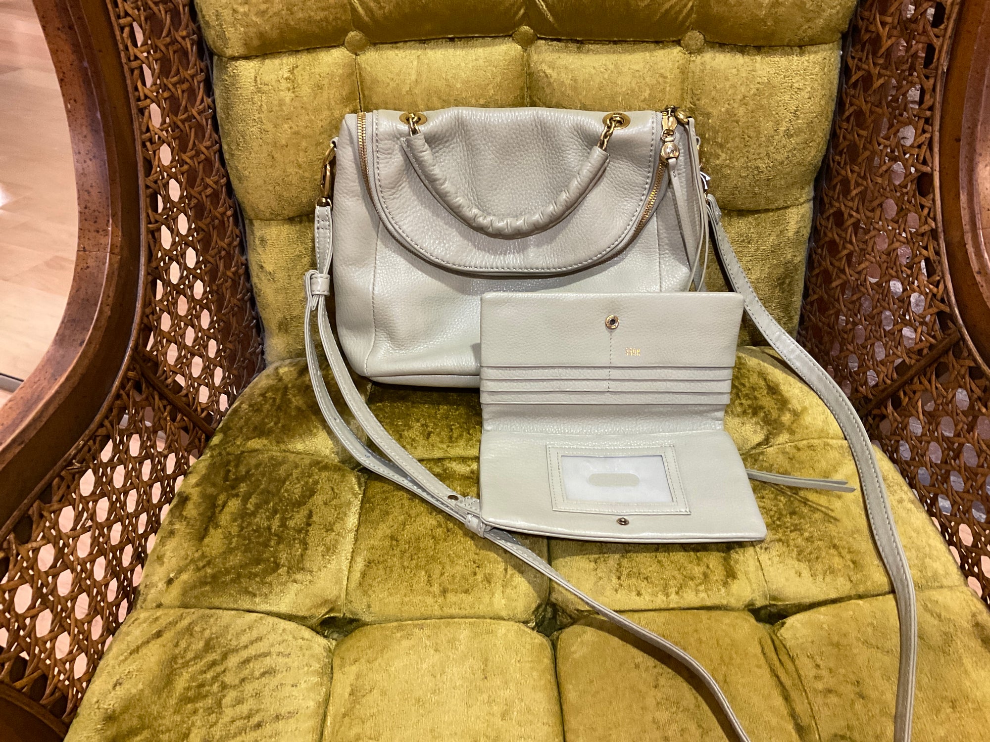 LIGHT GREEN HOBO CROSSBODY/WALLET