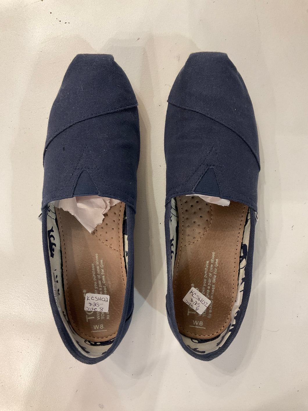 {{ClientCode}} NAVY TOMS SHOE, 8