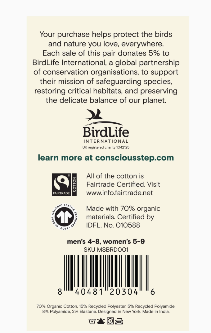 Conscious Step - Socks Protect Bluebirds