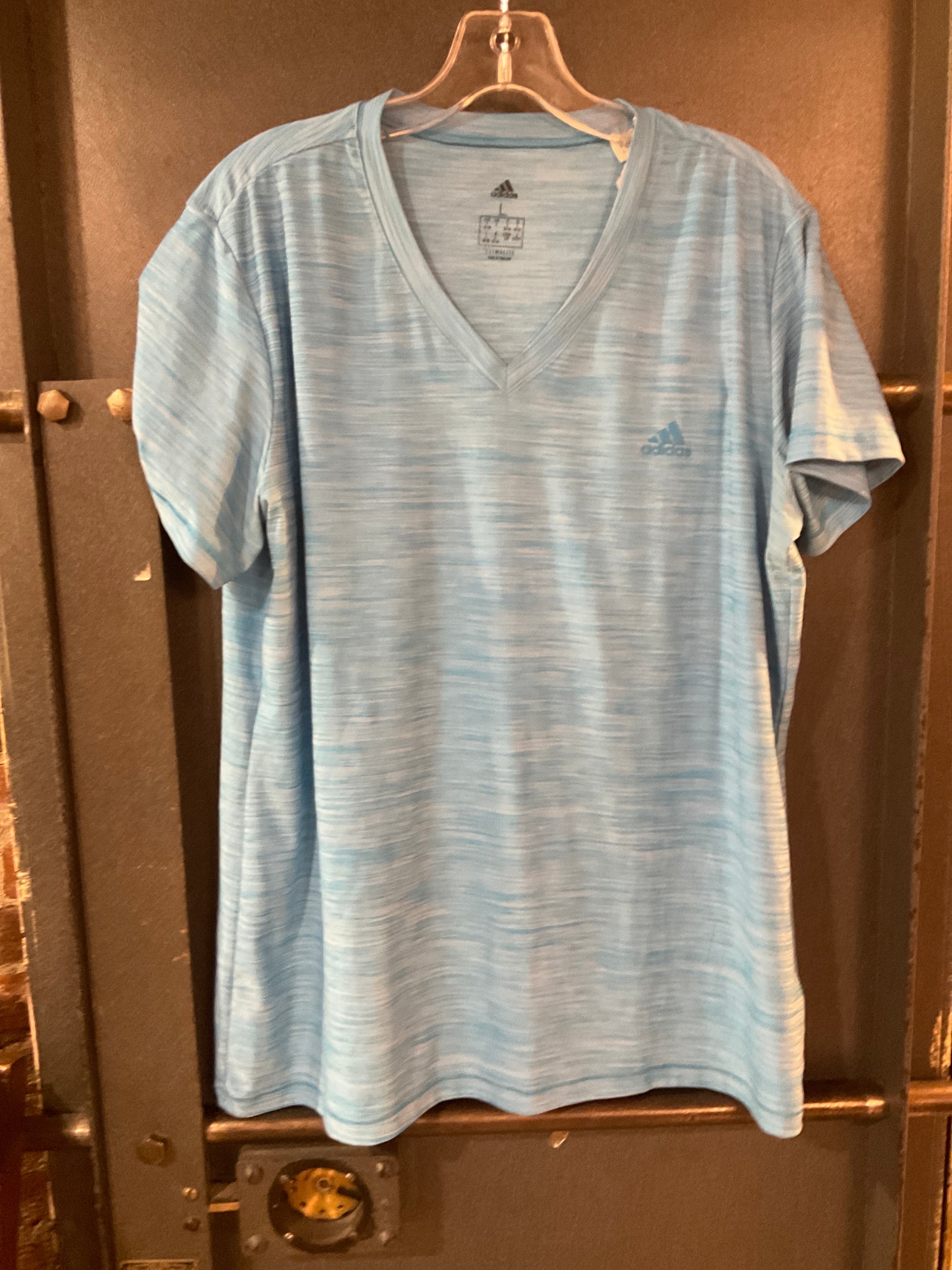 TEAL ADIDAS SHORT SLEEVE SHIRT L
