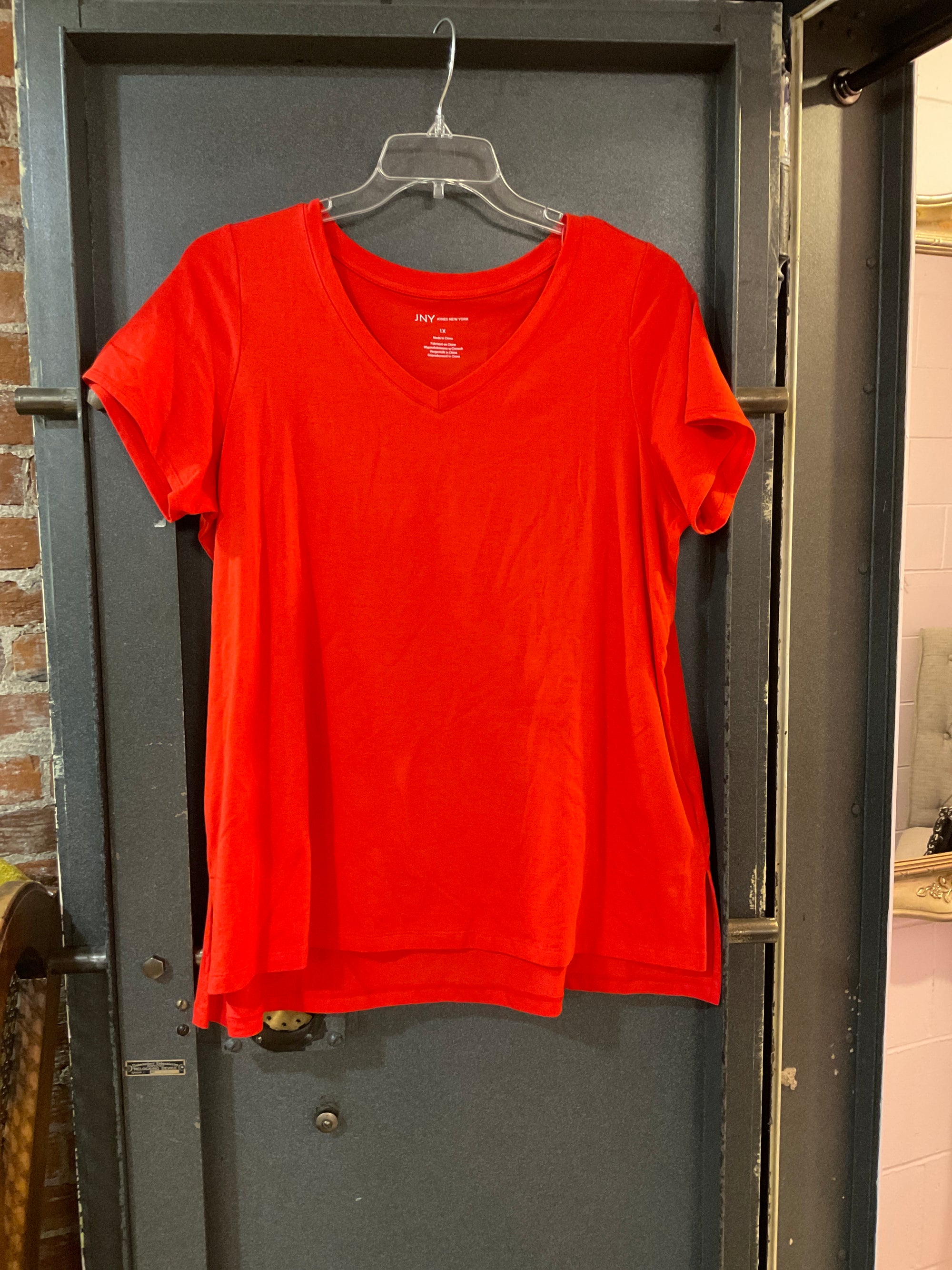 RED JONES NEW YORK SHORT SLEEVE SHIRT 1X