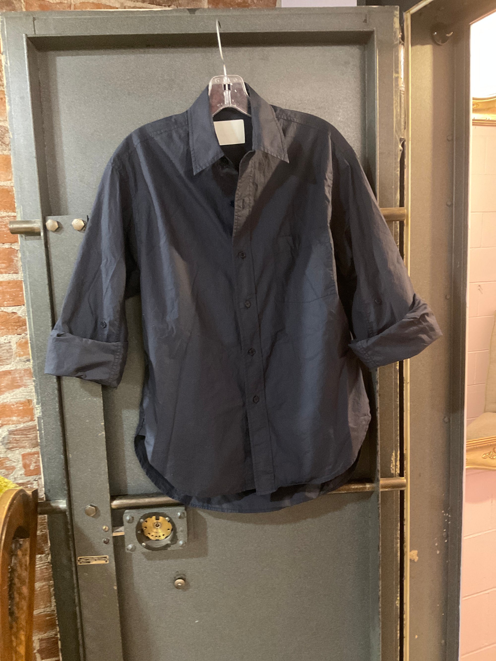 NAVY CITIZENS HUMANITY LONG SLEEVE SHIRT XS
