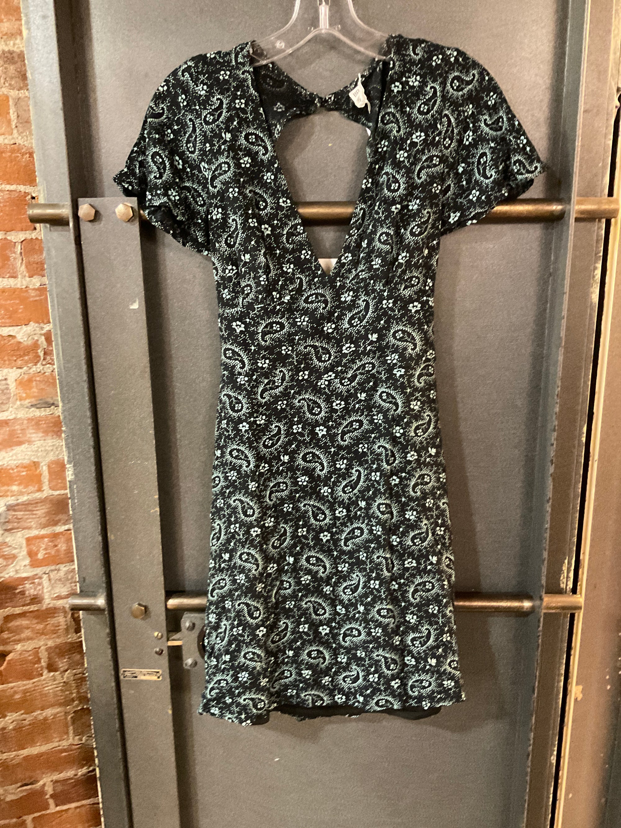 TEAL/BLACK PATTERN BP DRESS S