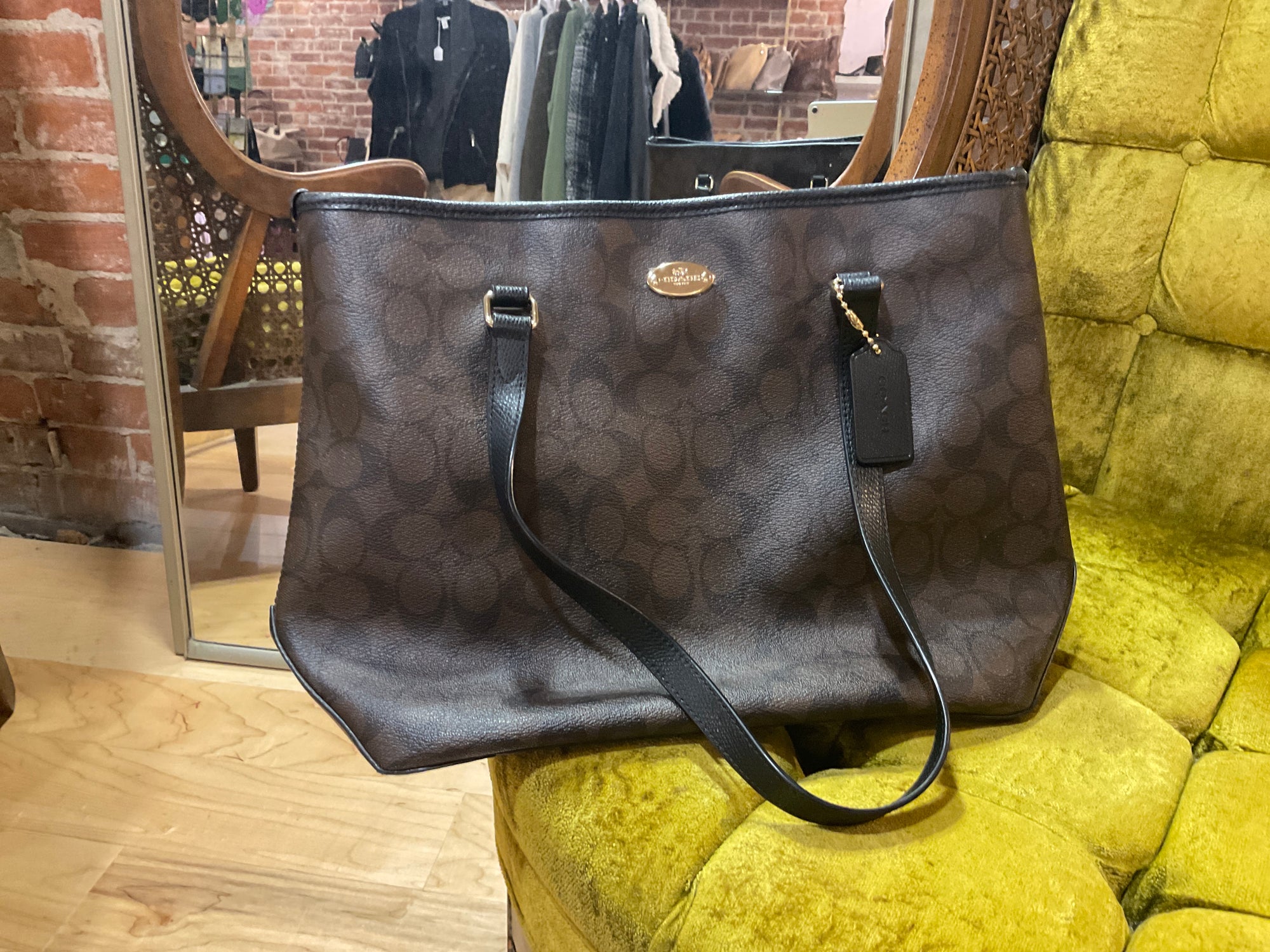 BROWN/BLACK COACH BAG
