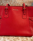 {{ClientCode}} RED MICHAEL KORS TOTE