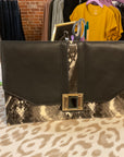 {{ClientCode}} BLK PYTHON UNKNOWN CLUTCH PURSE