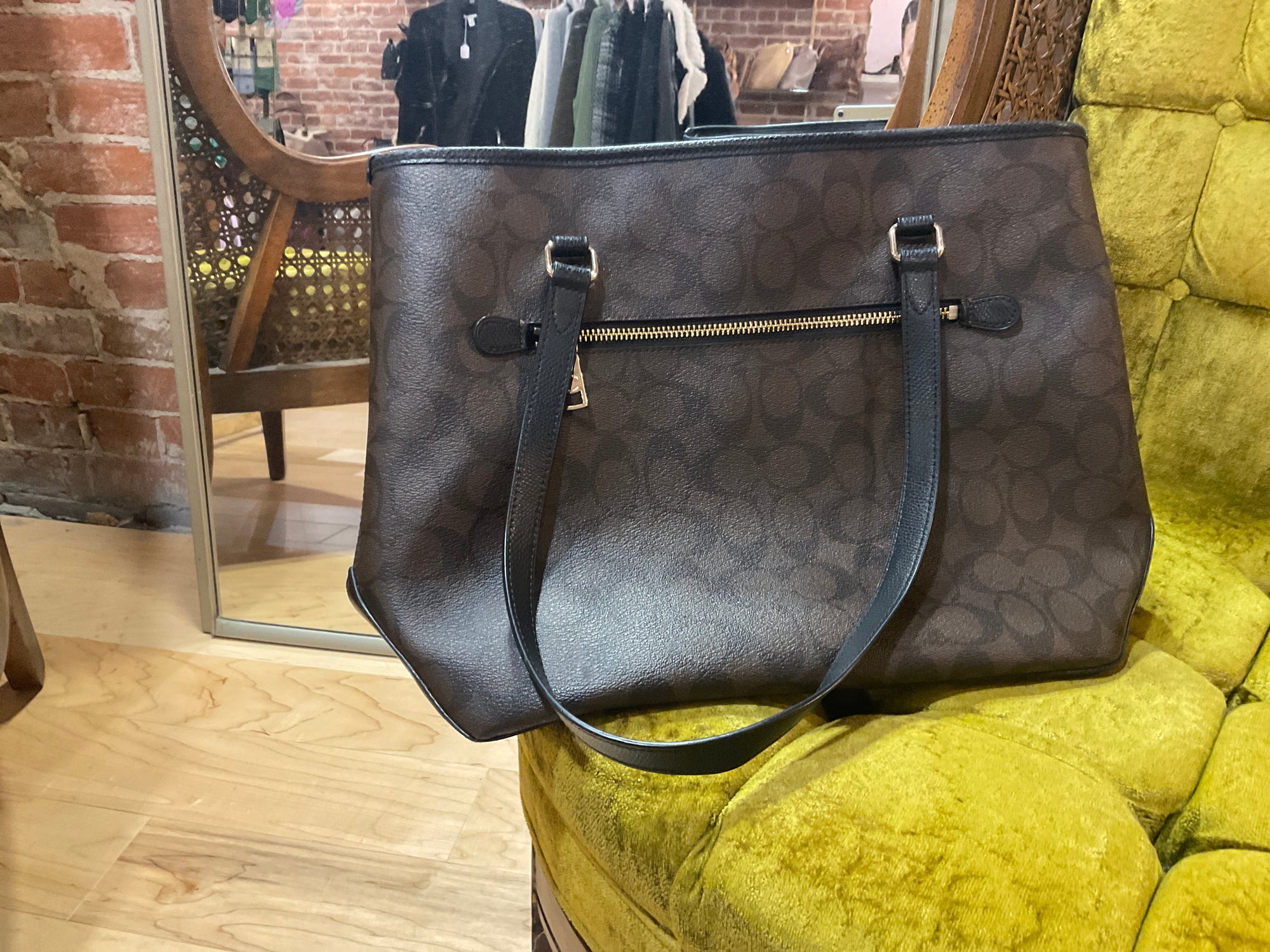 BROWN/BLACK COACH BAG