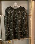 BLACK AND GOLD POLKA DOTS UNKNOWN Sweater LARGE