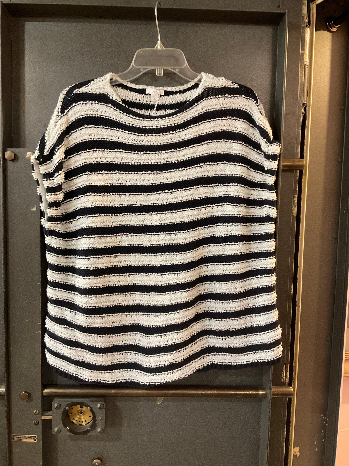 BLACK/WHITE STRIPE J JILL SWEATER XS